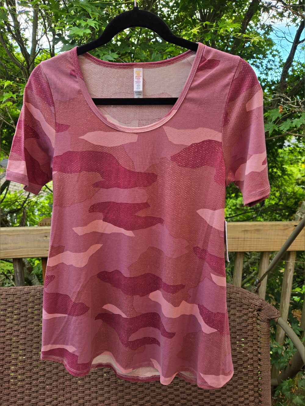 NEW LulaRoe Perfect T Pink Camo Top - XS